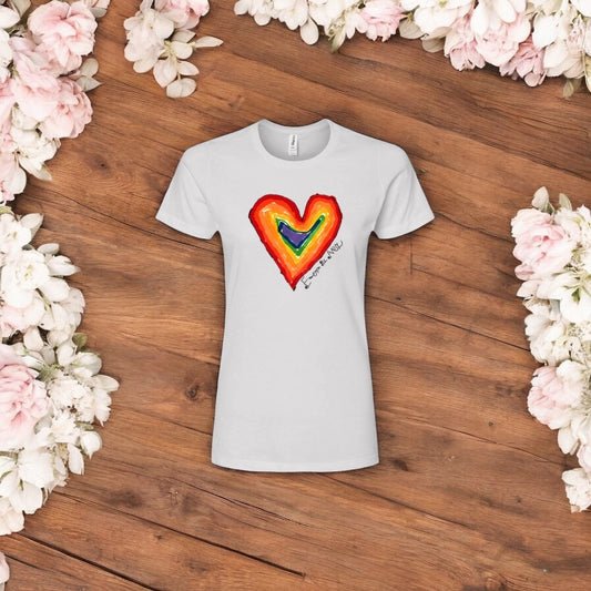 Rainbow Heart Women's Tee - Wear the Love