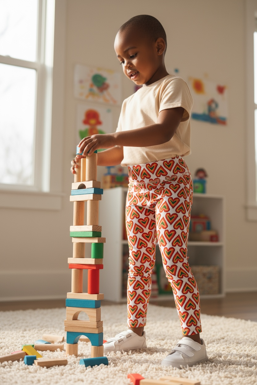 Rainbow Heart Kids Leggins