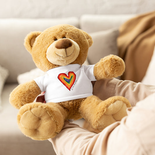 Rainbow Heart Gift Set (Rainbow Heart Teddy, Enamel Keychain & Note Card)