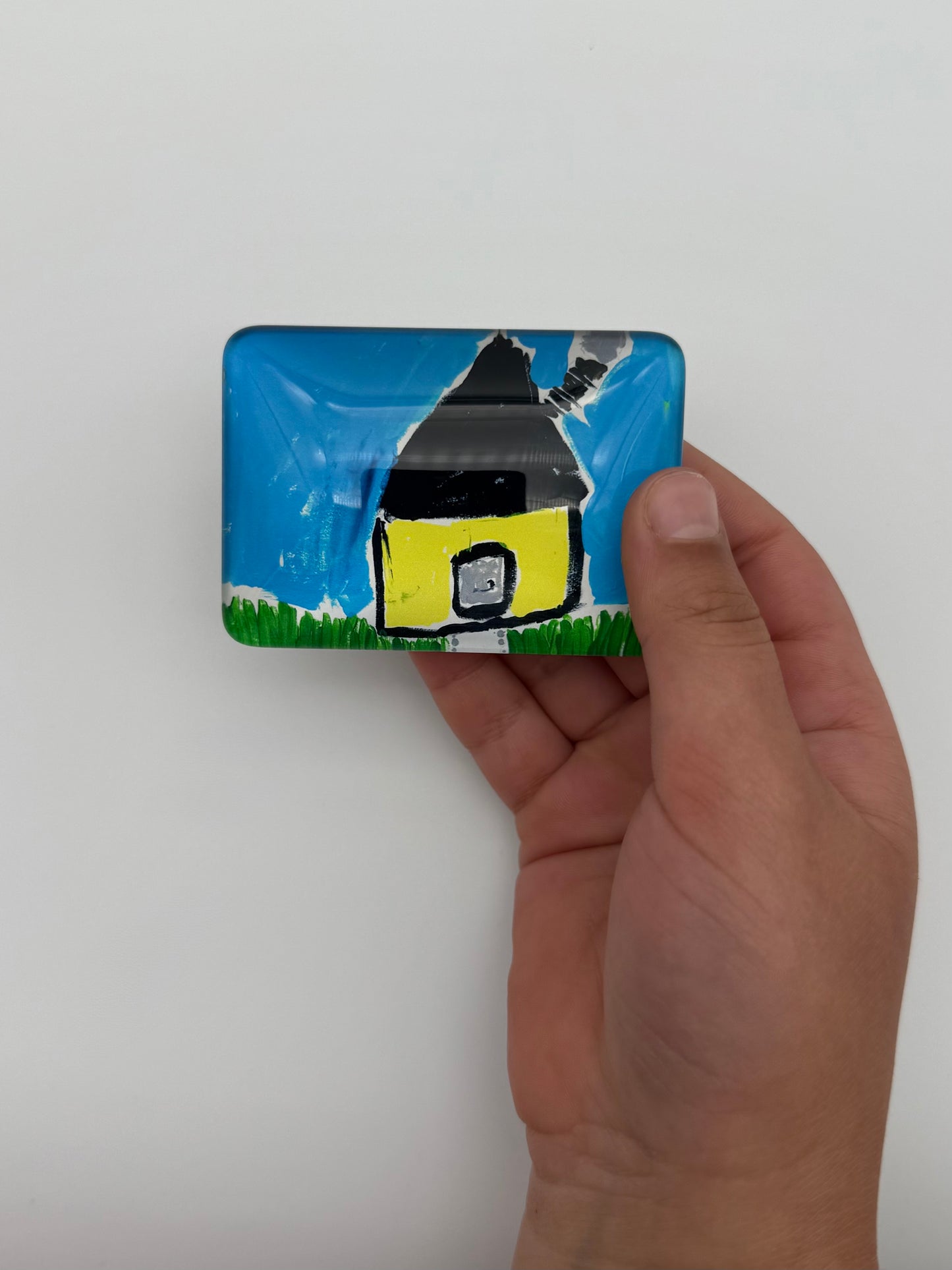 Yellow House Glass Magnet