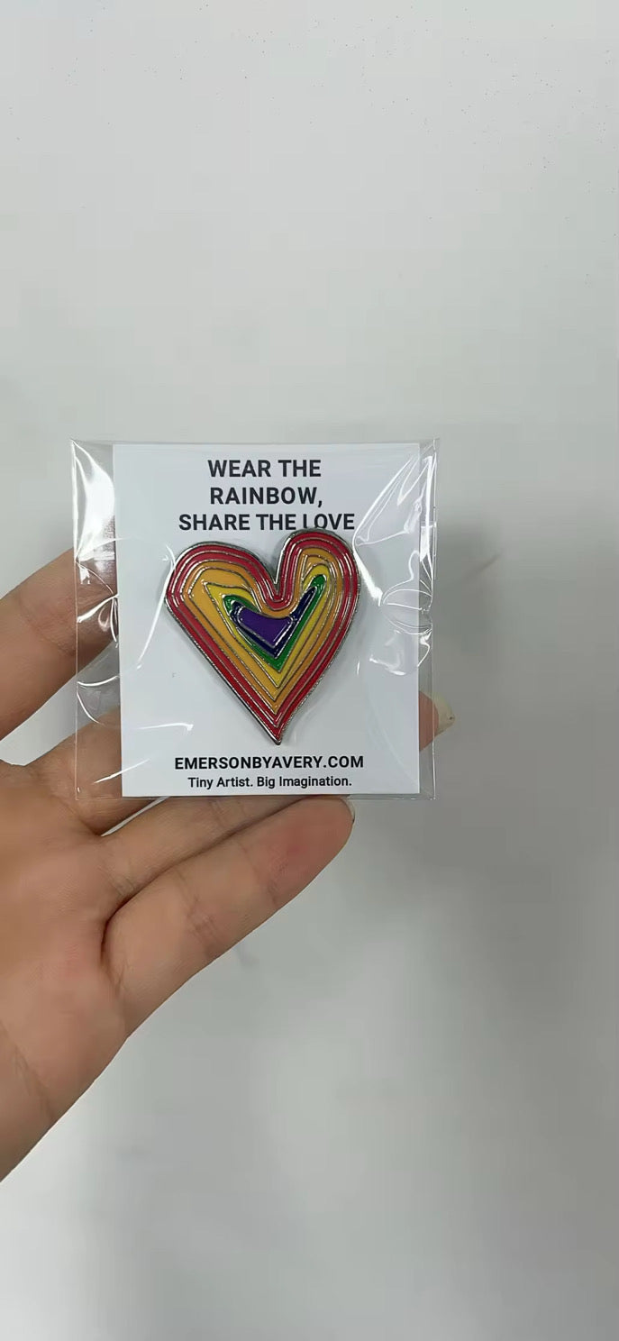 Rainbow Heart Pin