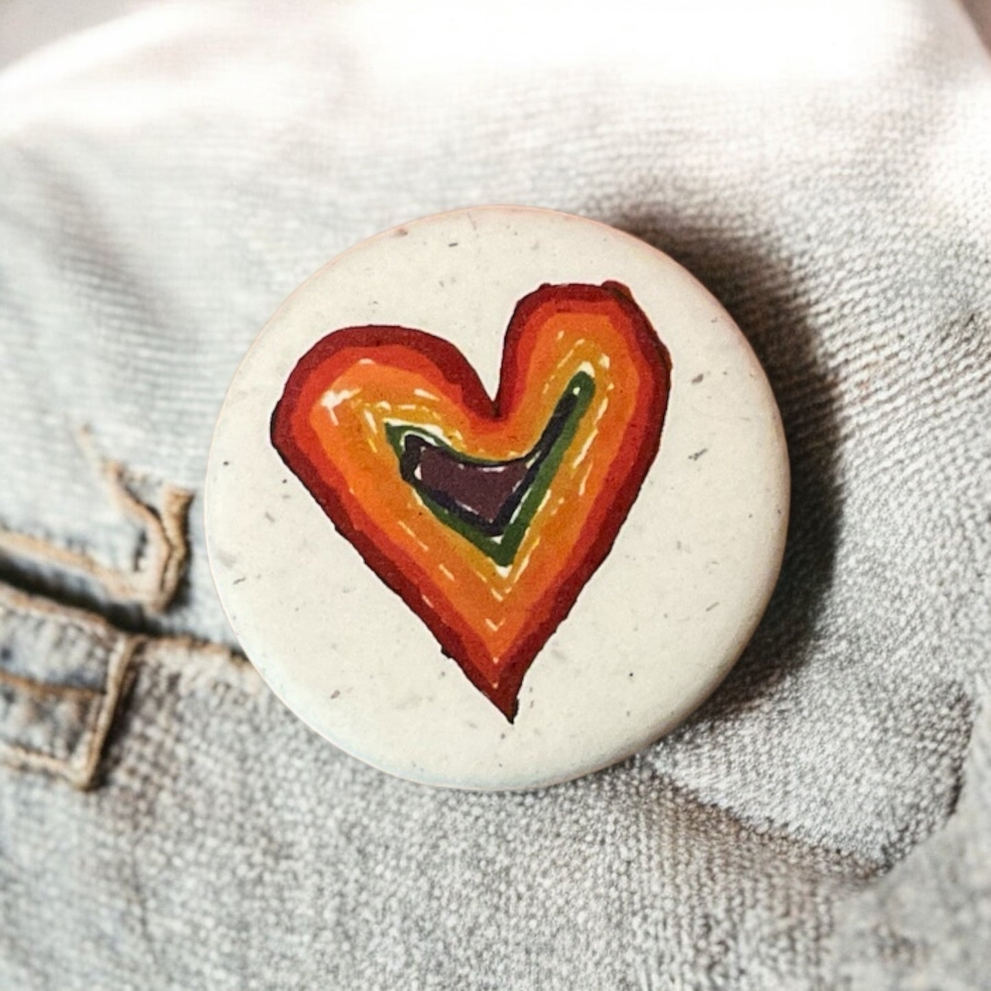 Rainbow Heart Button