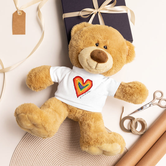 Rainbow Heart Gift Set (Rainbow Heart Teddy, Enamel Keychain & Note Card)