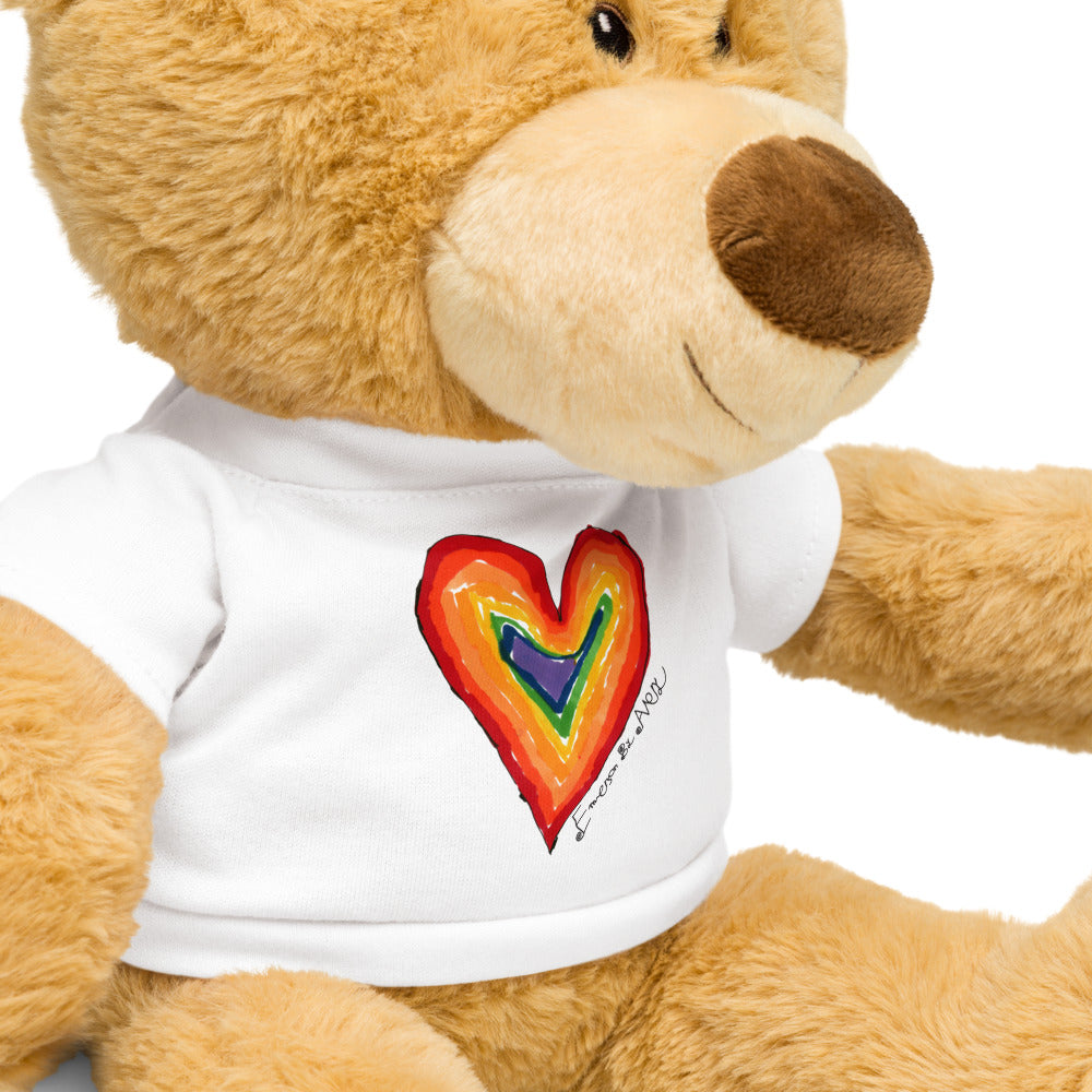 Rainbow Heart Gift Set (Rainbow Heart Teddy, Enamel Keychain & Note Card)